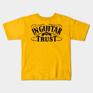 Guitarist Slogan In Black Print Kids T-Shirt